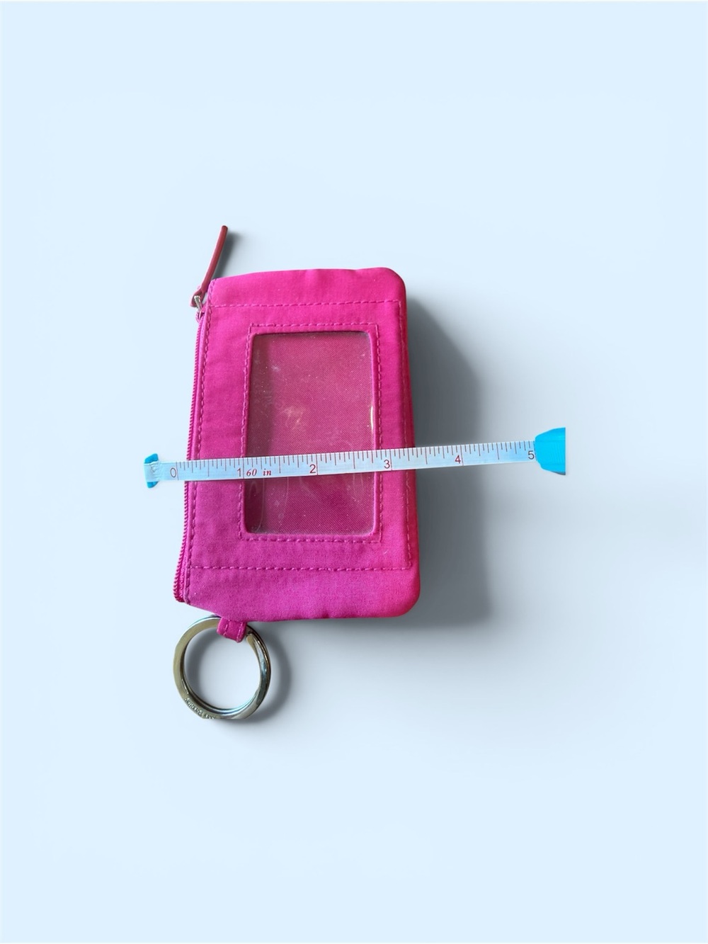 Vera Bradley Hot Pink ID Card Holder with Key Ring